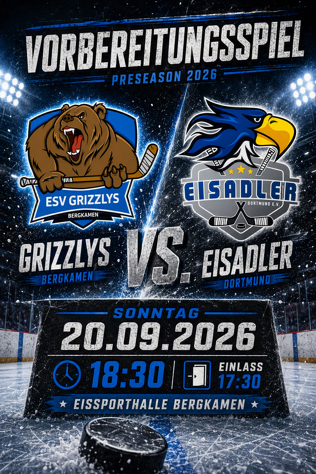 Die Grizzlys treffen auf die Eisadler Dortmund!