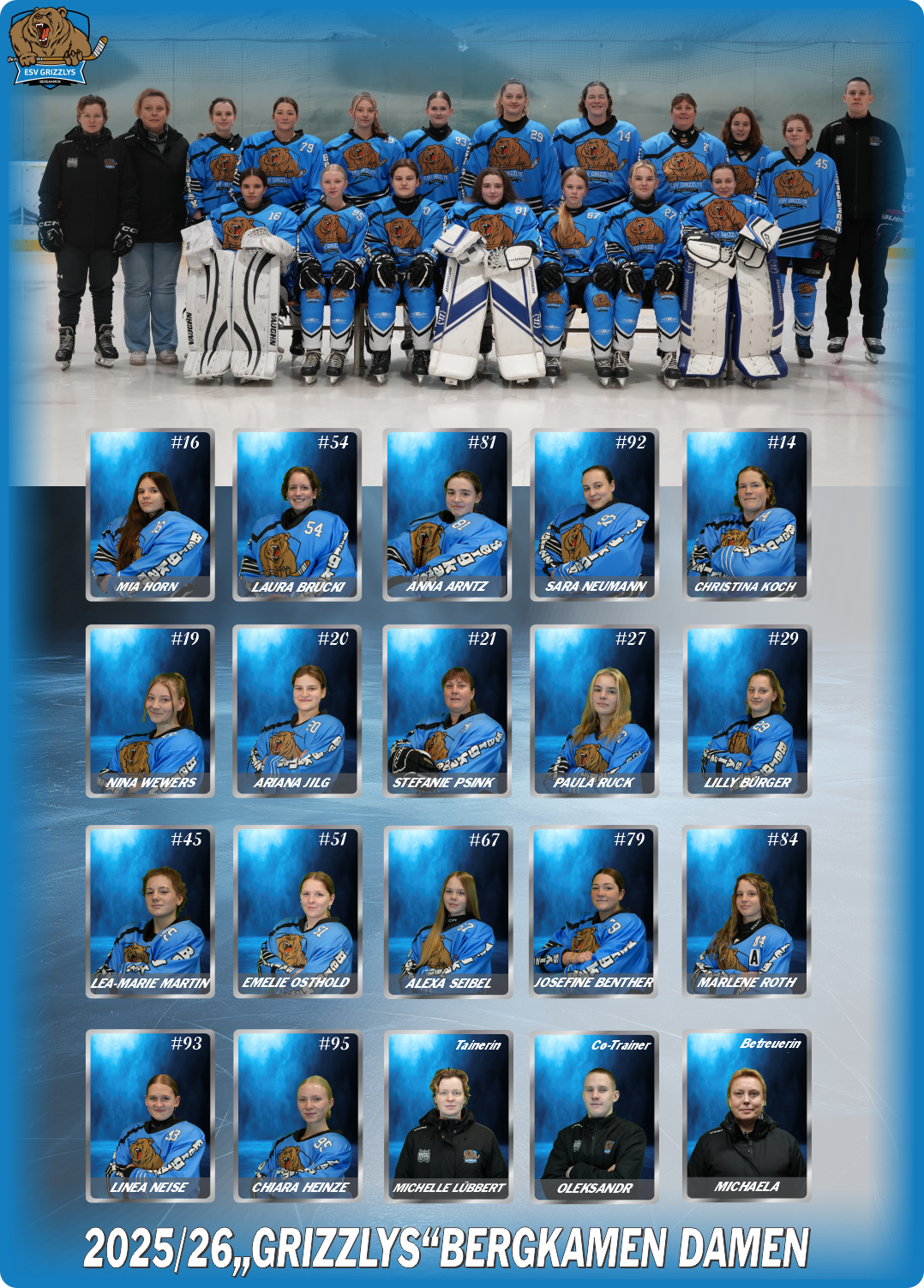 Team-Poster Grizzlys Damen