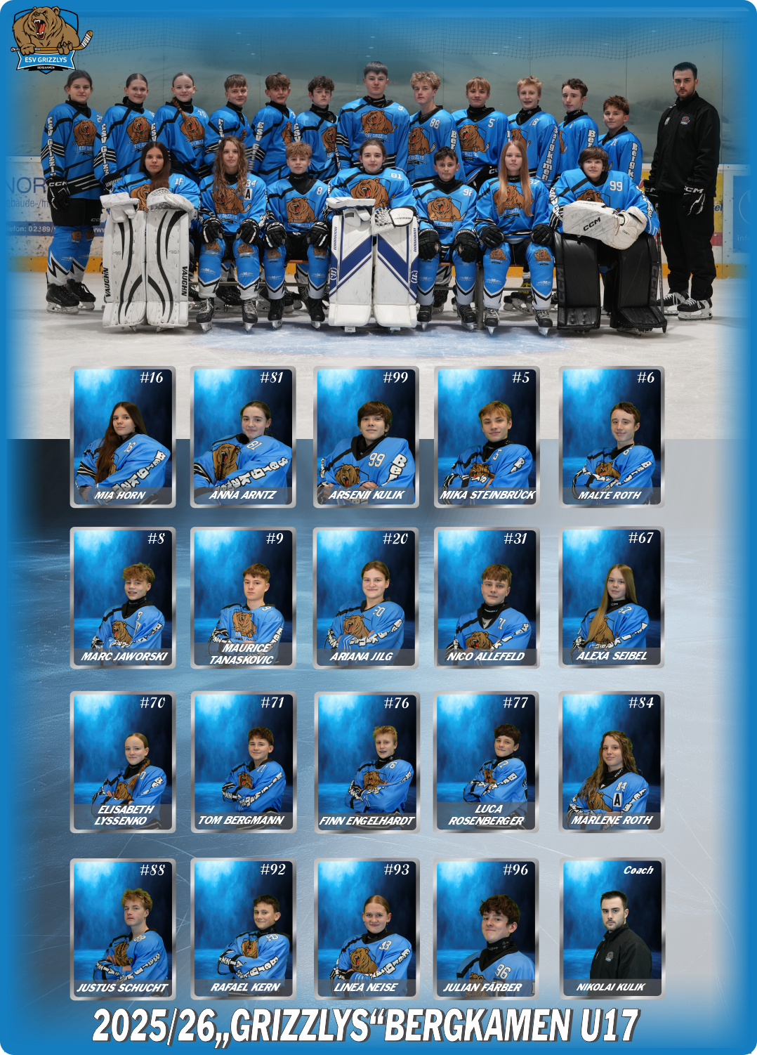 Team-Poster Grizzlys U17